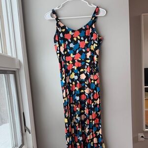 Colorful Floral Spaghetti Strap Maxi Dress